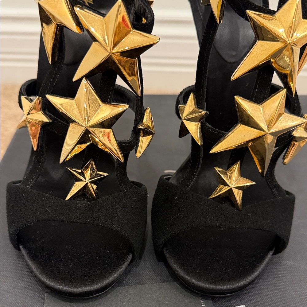 Giuseppe Zanotti Black Suede Star Heels | EU 37 | NEW | Iconic Design - Picture 4 of 12
